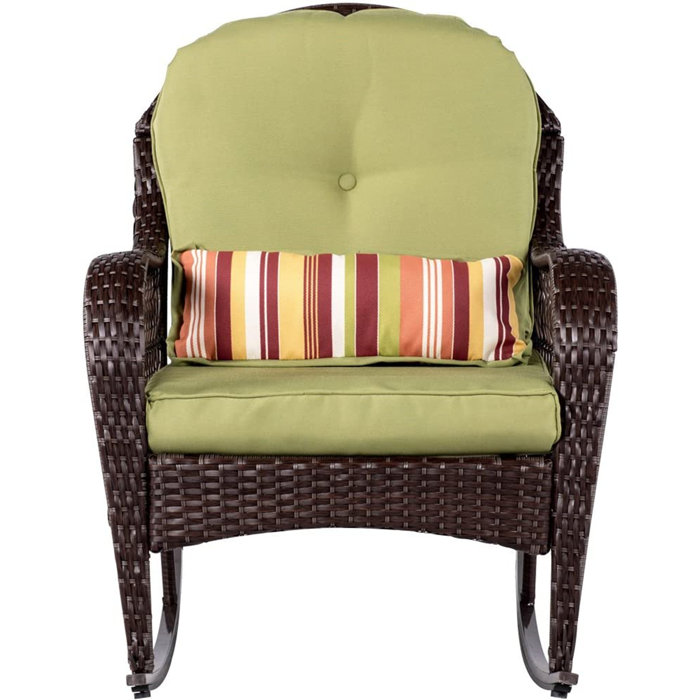 Sundale Outdoor Adirondack Rocking Chair With Pillow, Patio Plastic All
